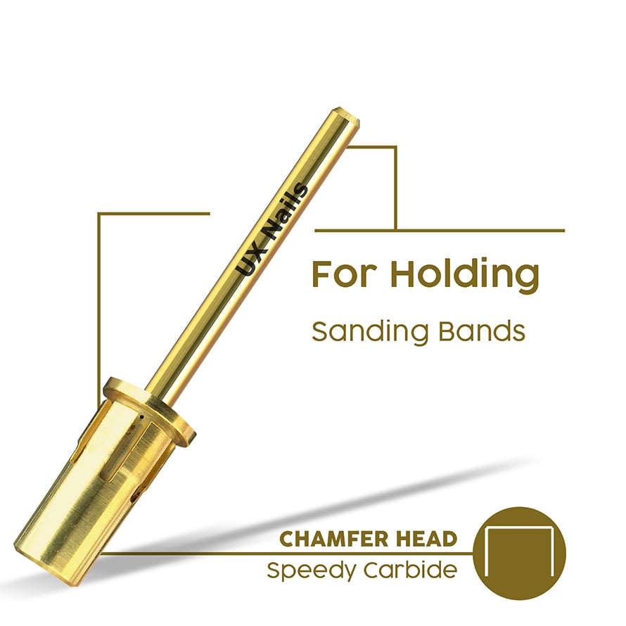 Speedy Carbide Mandrel Sanding Band Holder Chamfer Head UX Nails